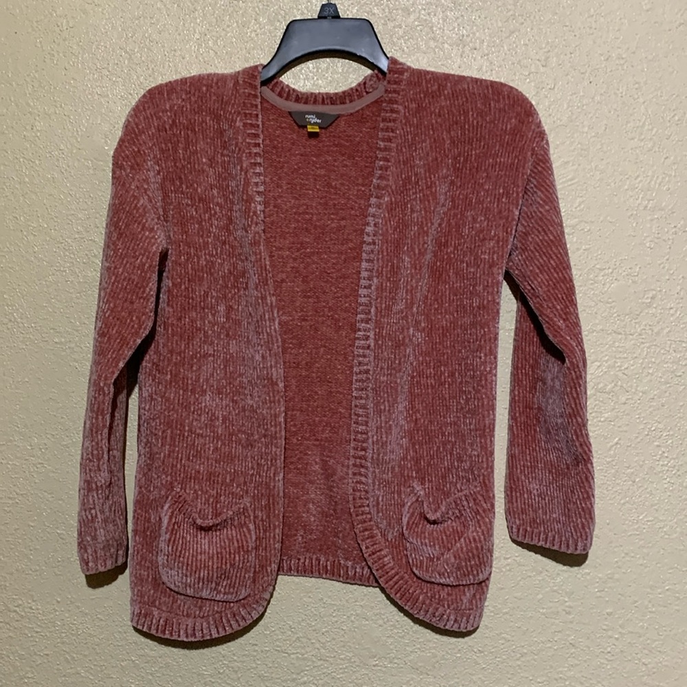 Rumi Ryder Sweater Open Cardigan XL 16-18 Pink SOFT Long Sleeve Polyester